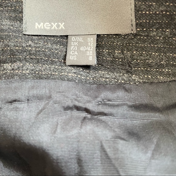 Mexx wool blended skirt with cute back frill & high low look below knee size 8 - Picture 6 of 6